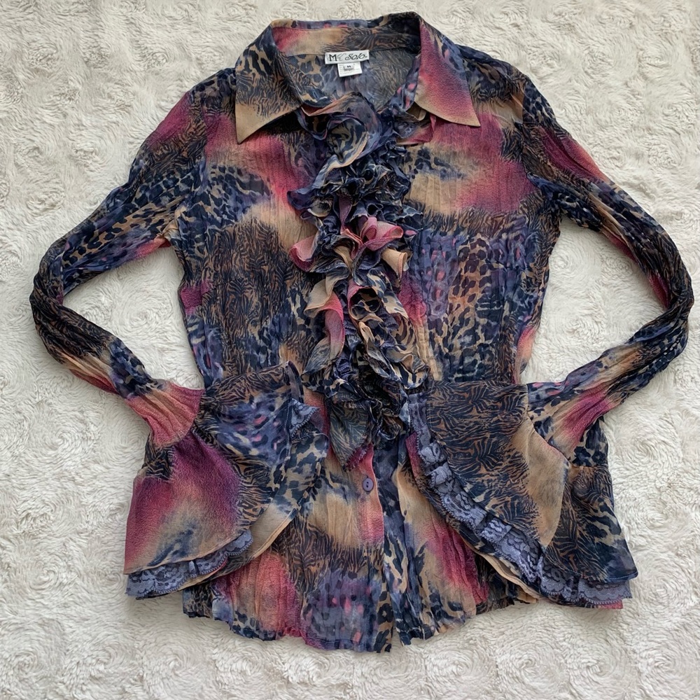 MK Solo Chameleon Print Vibrant Statement Blouse